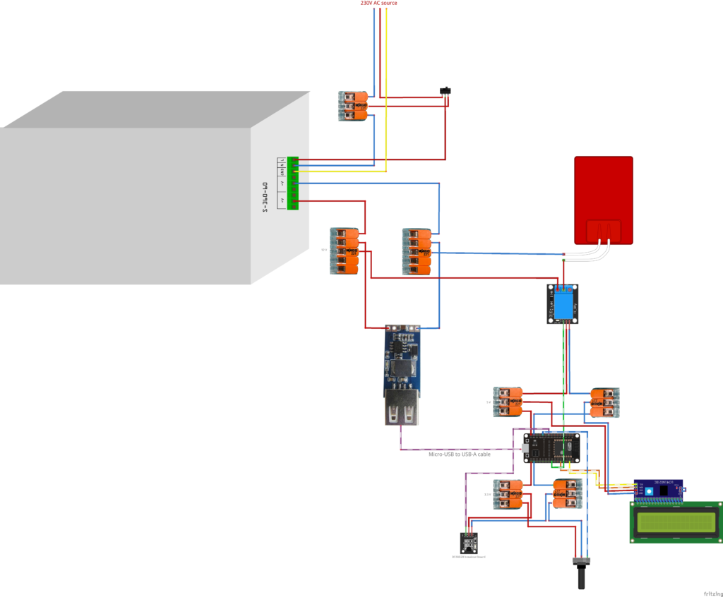 fritzing- foot warmer circuit diagram